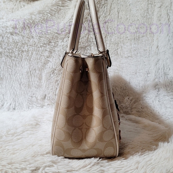 NWOT- Coach Surrey Carryall in Signature Canvas w/Floral Appliques. F73669 - Picture 3 of 9